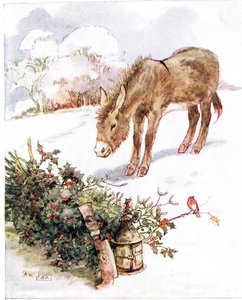 &39;Muito frio e moído todo branco. Não consigo encontrar nada para comer &39;, ilustração de&39; The Naughty Neddy Book &39;, publicado por Thomas Nelson und Sons, da década de 1920 de Anne Anderson